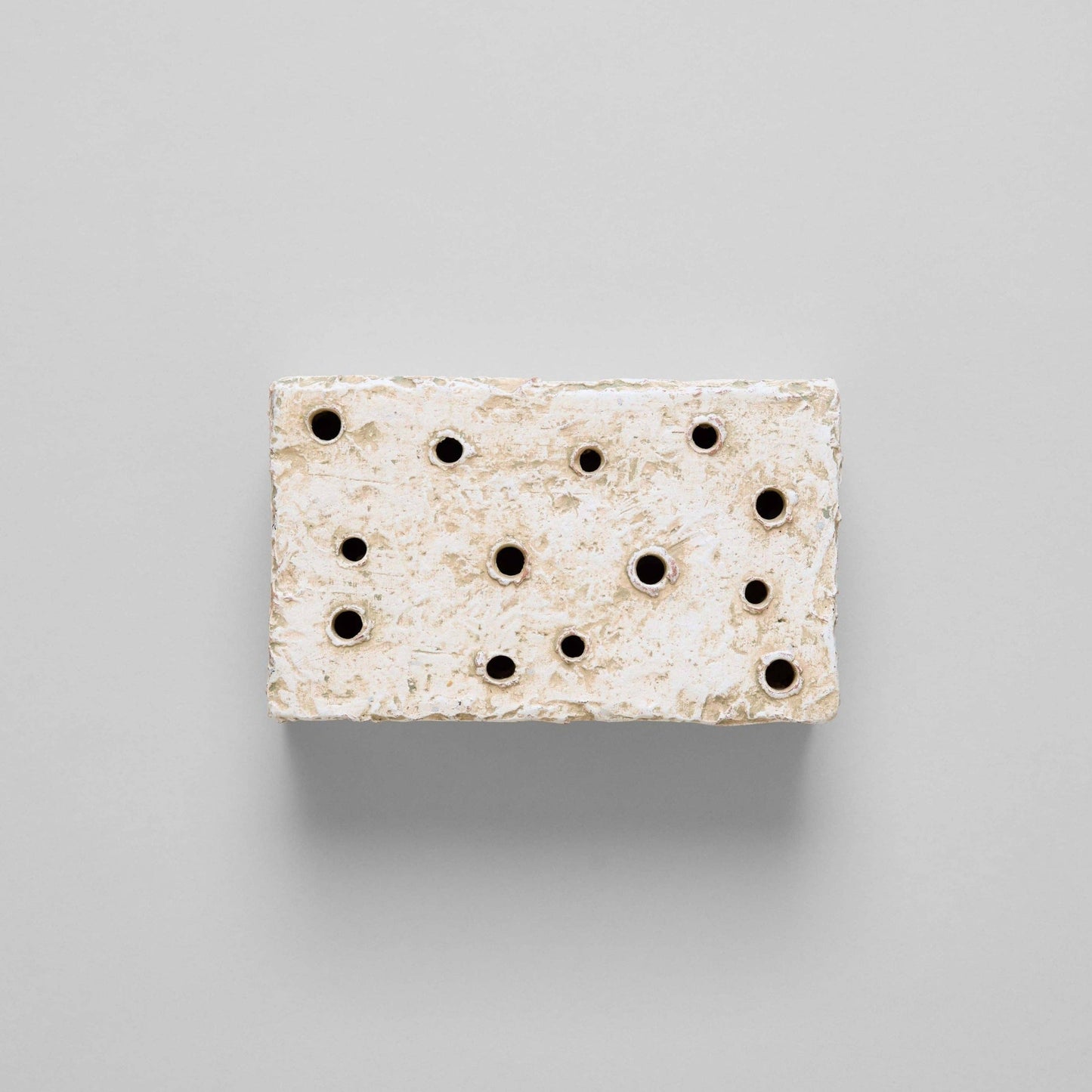 Ceramic Frogs Block: White Patina / Square