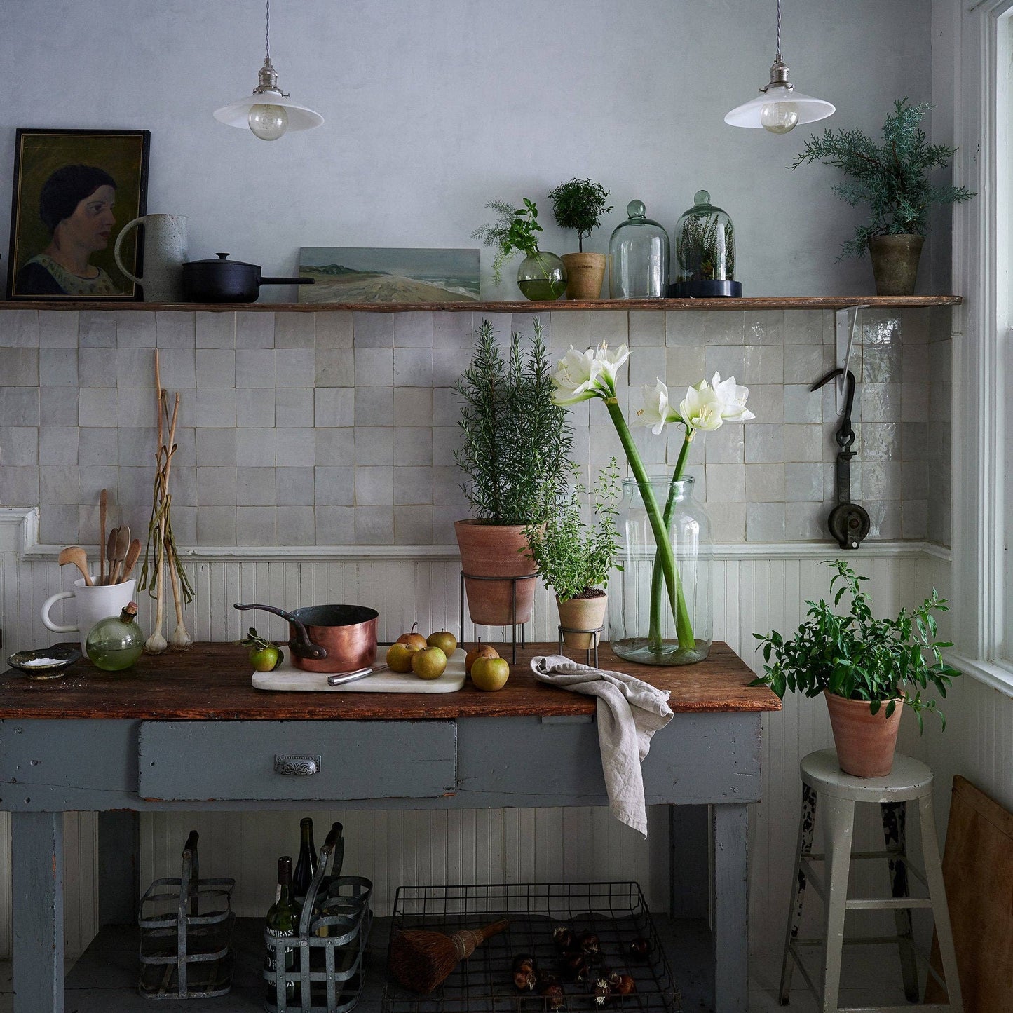 Studio Planter, Whitewash: Medium
