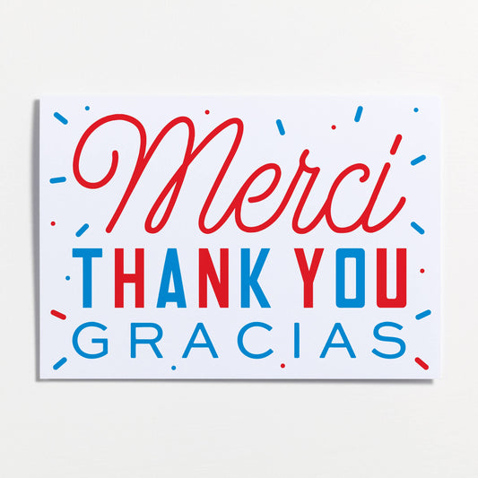 Merci Thank You Gracias Greeting Card